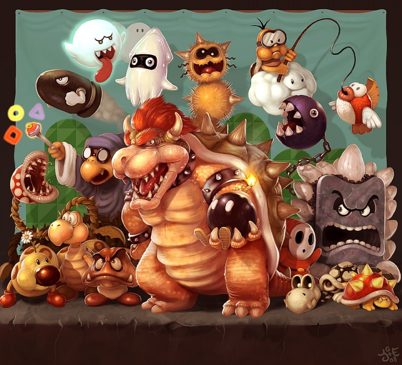 bowser and kamek (mario bros and etc) created by einen