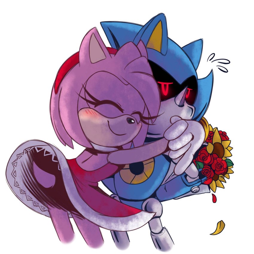 amy rose and metal sonic (sonic the hedgehog (series) and etc) created by 8-bit-britt