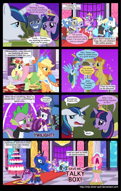 princess cadance, twilight sparkle, princess luna, shining armor, rainbow dash, and etc (friendship is magic and etc) created by mlp-silver-quill