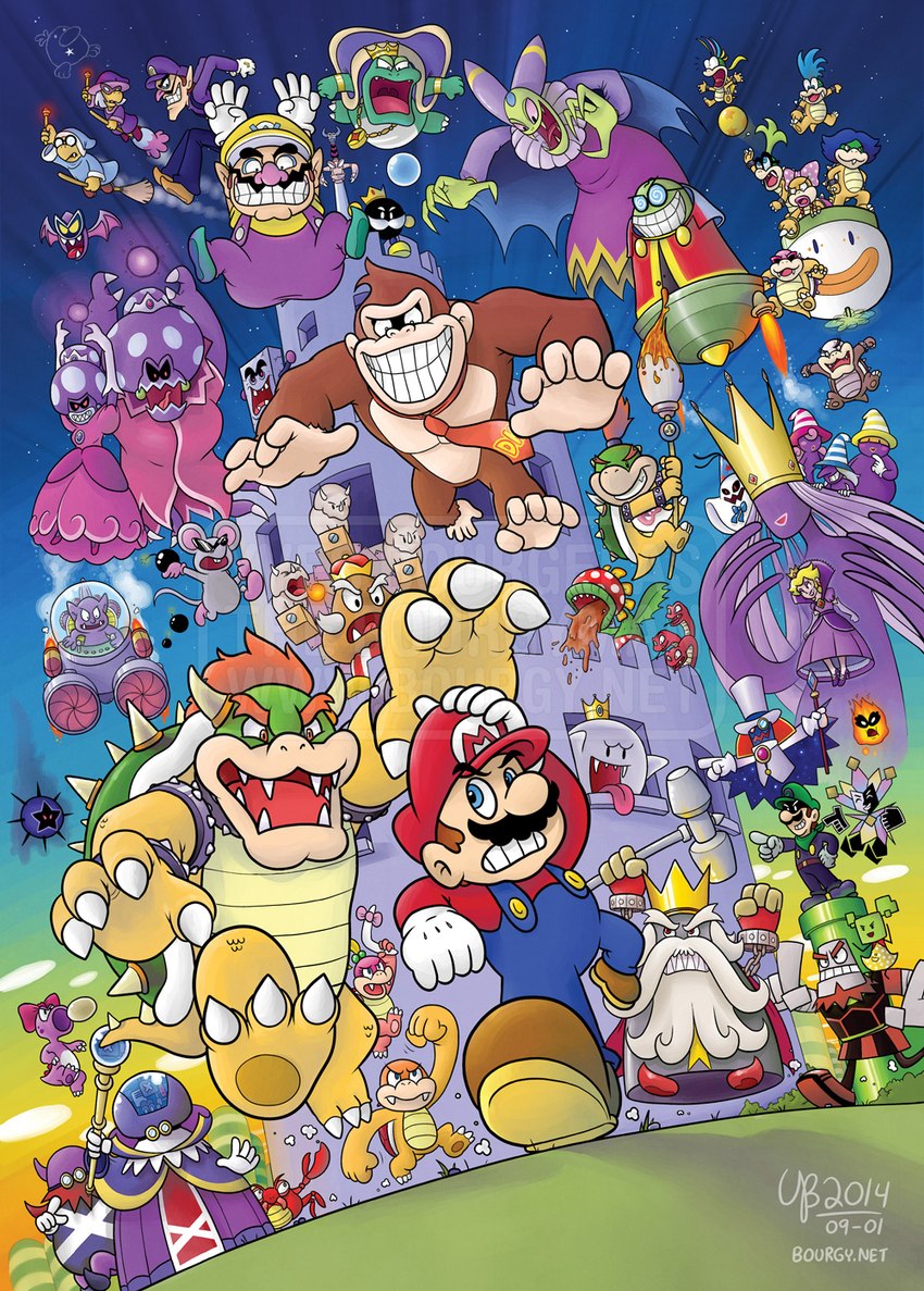 donkey kong, marilyn, boom-boom, elder princess shroob, shadow queen, and etc (super mario rpg legend of the seven stars and etc) created by thebourgyman