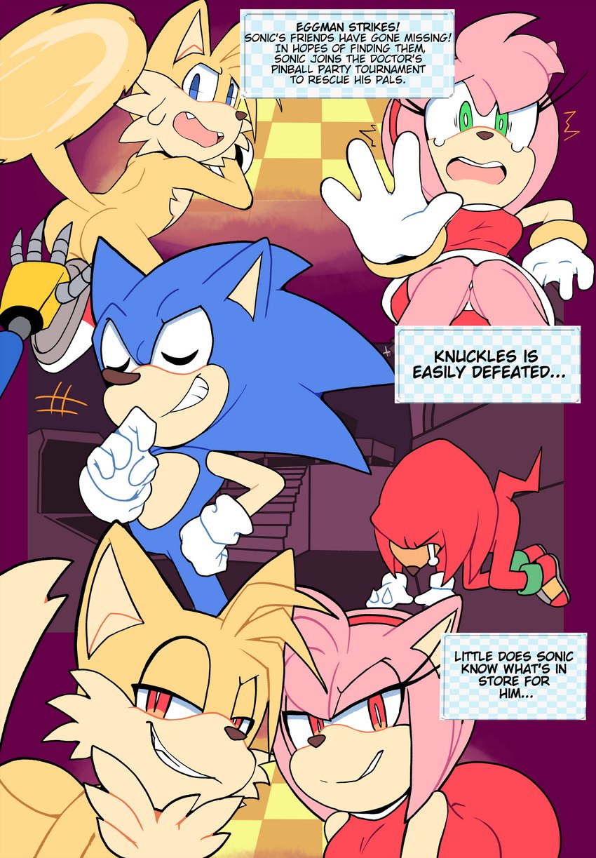 amy rose, knuckles the echidna, metal sonic, miles prower, and sonic the hedgehog (sonic the hedgehog (series) and etc) created by senshion