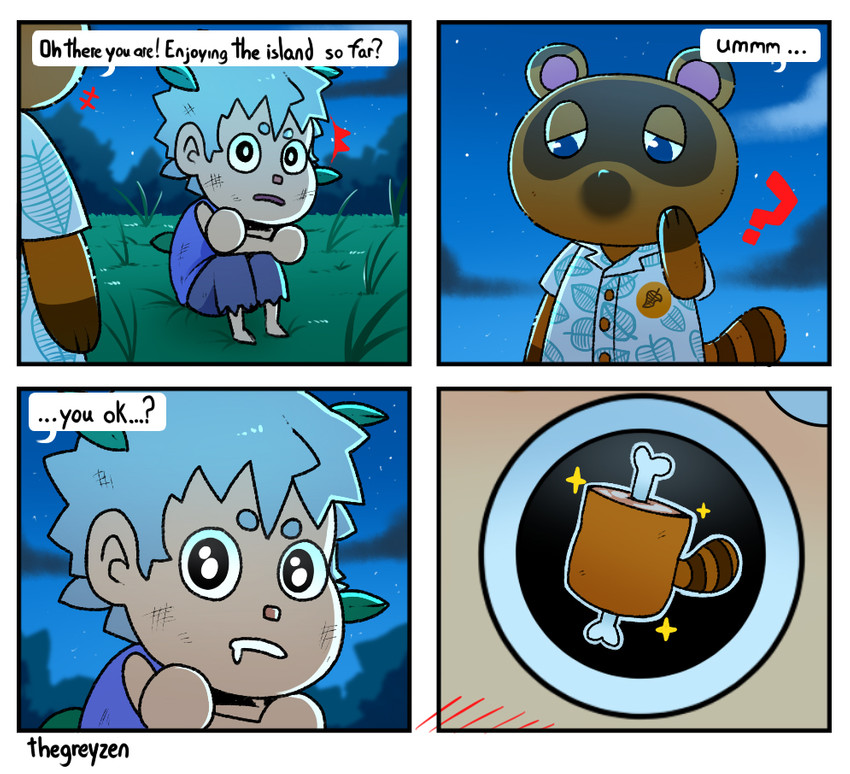 tom nook and villager (animal crossing and etc) created by thegreyzen