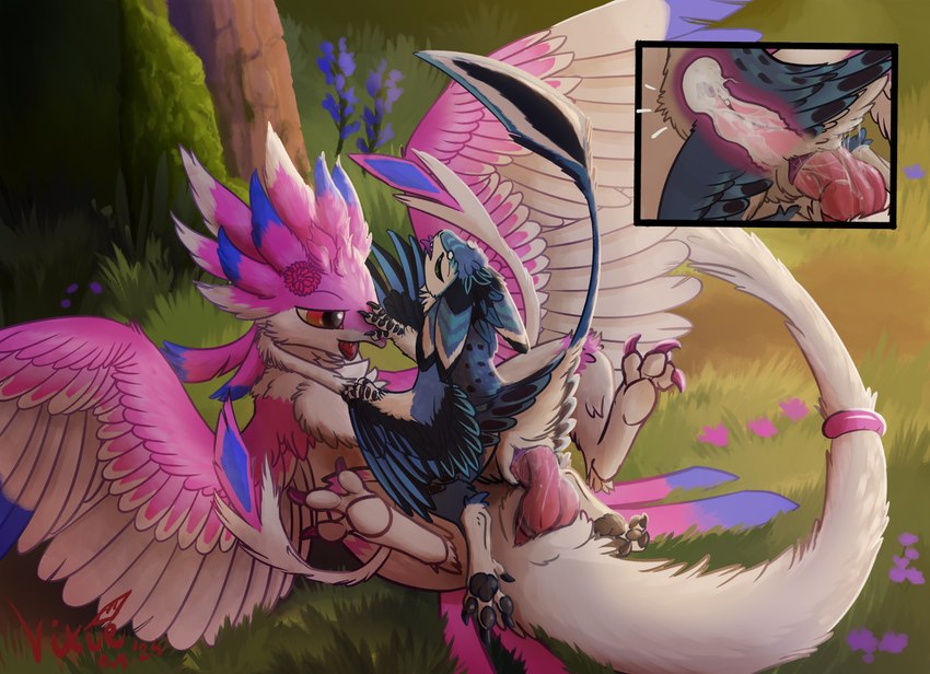 dragoina the lovebird and taluki (mythology) created by thyvixie