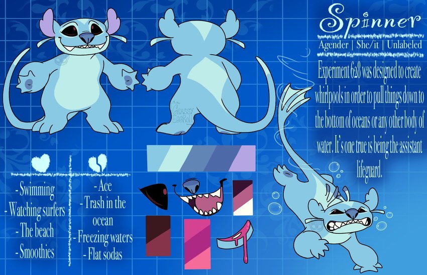 fan character and spinner (lilo and stitch and etc) created by grassyeggroll