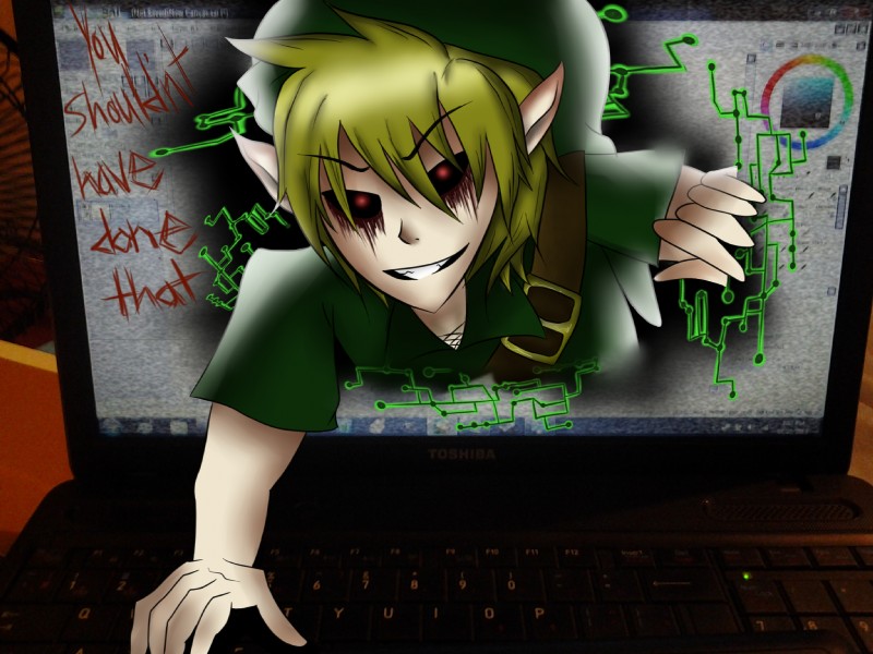 ben drowned and link (paint tool sai (copyright) and etc) created by abundant-chaos and third-party edit