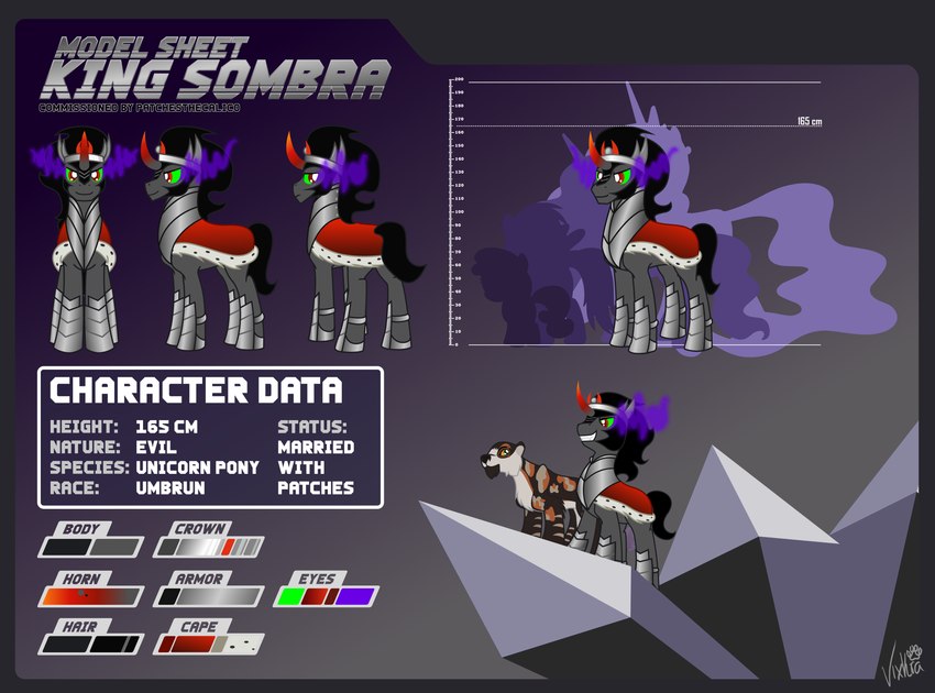 king sombra and patches the calico (friendship is magic and etc) created by vixkra