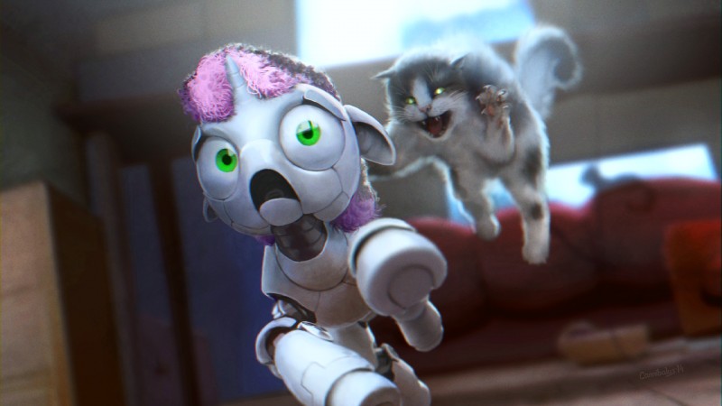 sweetie belle and sweetie bot (friendship is witchcraft and etc) created by cannibalus