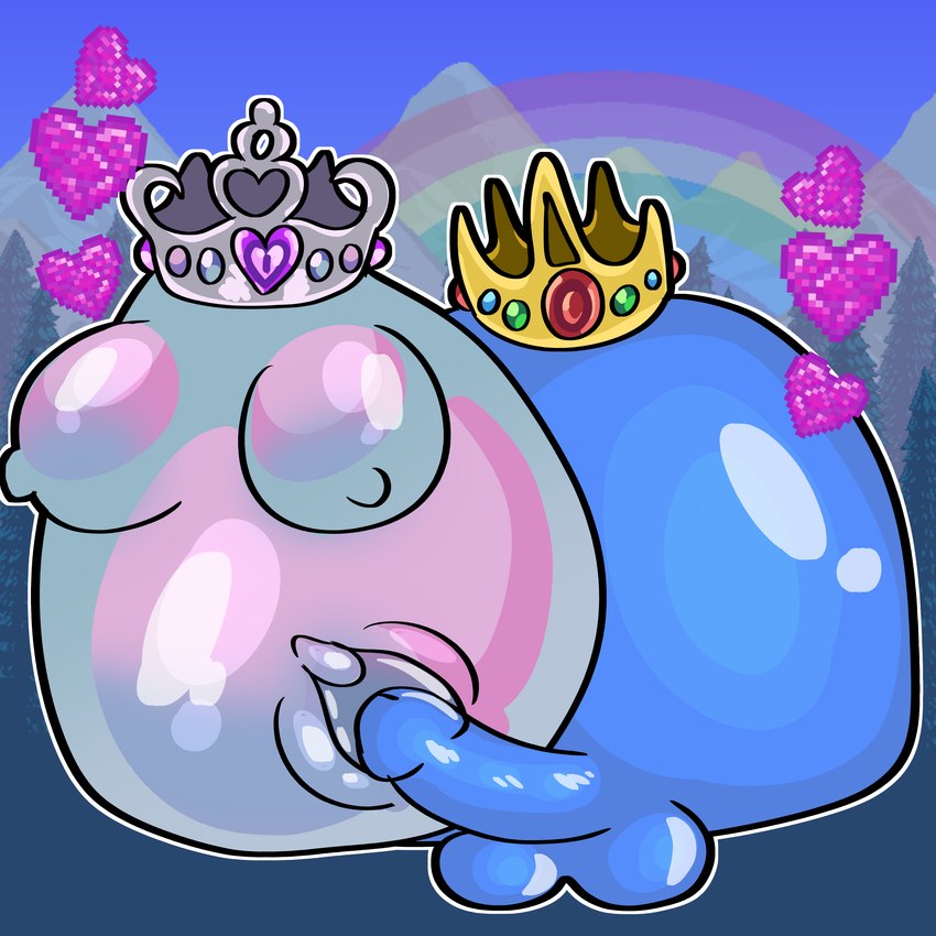 king slime and queen slime (terraria) created by wickedwhiskerz