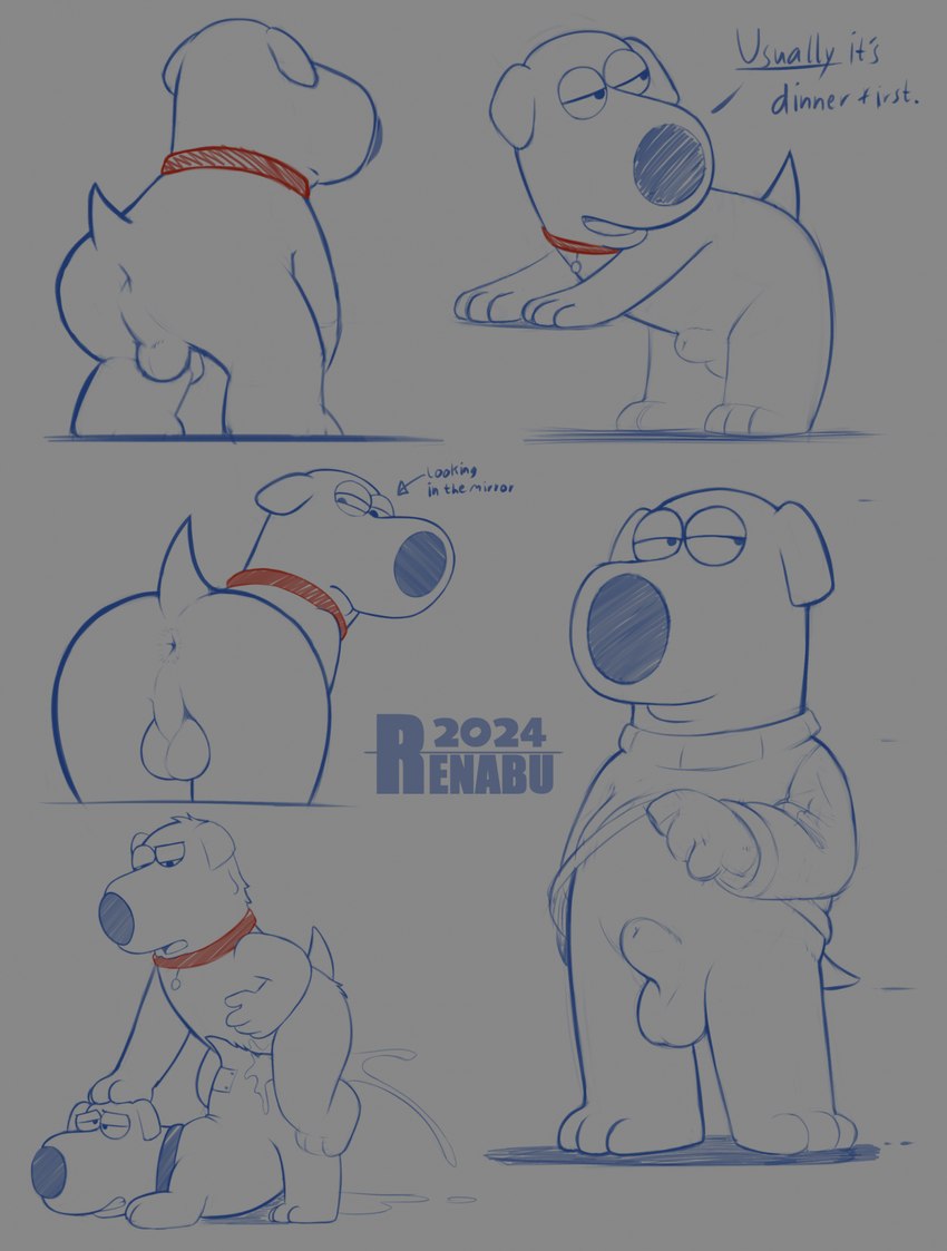 brian griffin and robot brian (family guy) created by renabu