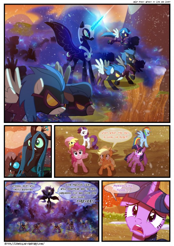 twilight sparkle, queen chrysalis, nightmare moon, rainbow dash, shadowbolts, and etc (friendship is magic and etc) created by chilllum and light262