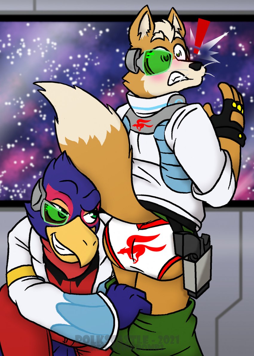 falco lombardi and fox mccloud (nintendo and etc) created by polkscastle