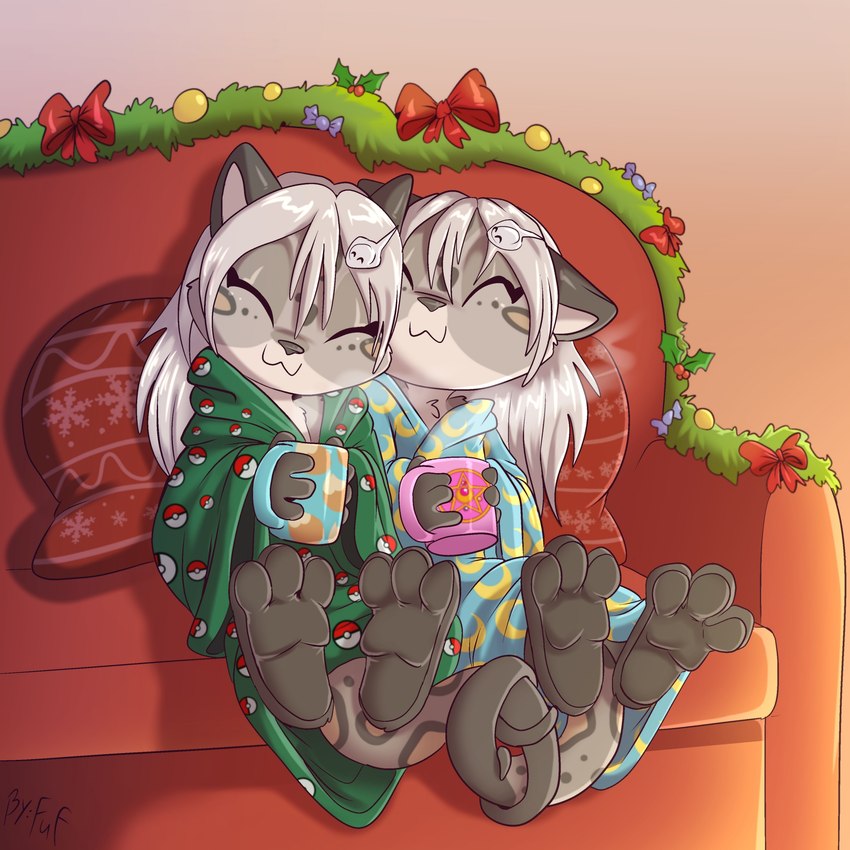 jade and ocelotte (christmas) created by fuf