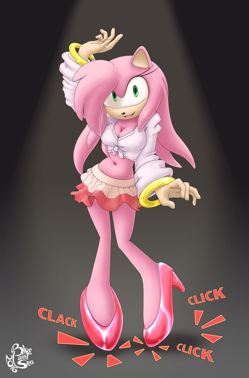 amy rose (sonic the hedgehog (series) and etc) created by blue-paint-sea