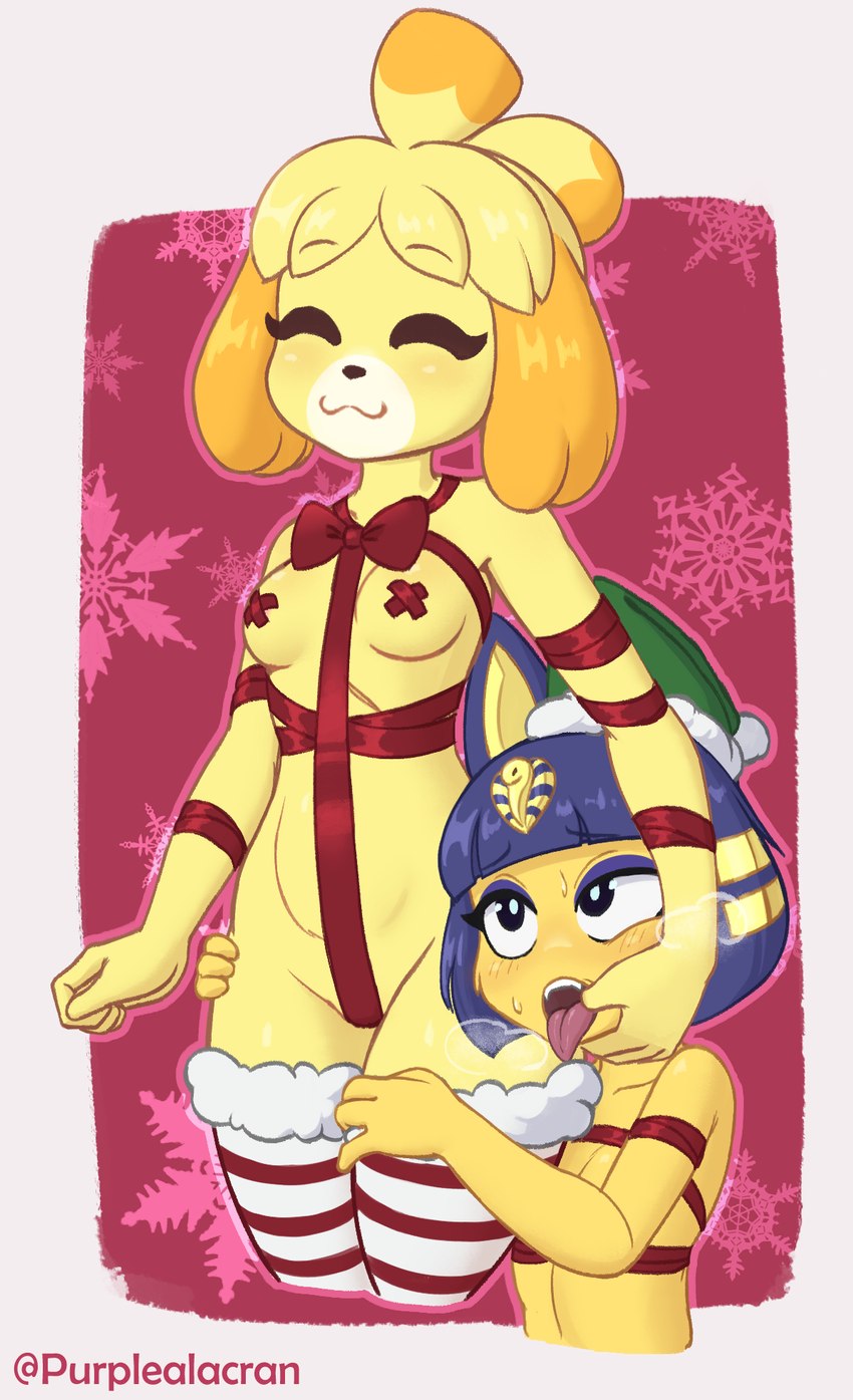 ankha and isabelle (animal crossing and etc) created by purplealacran