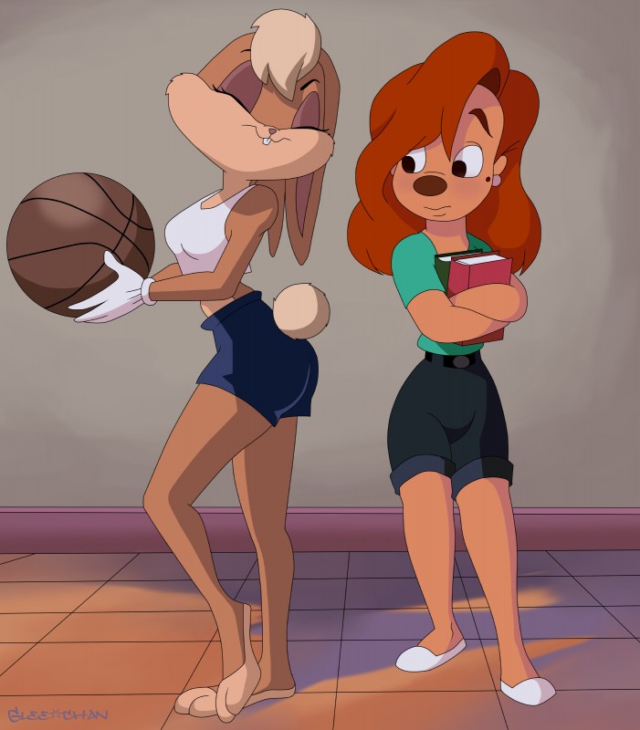 lola bunny and roxanne rover (warner brothers and etc) created by glee-chan