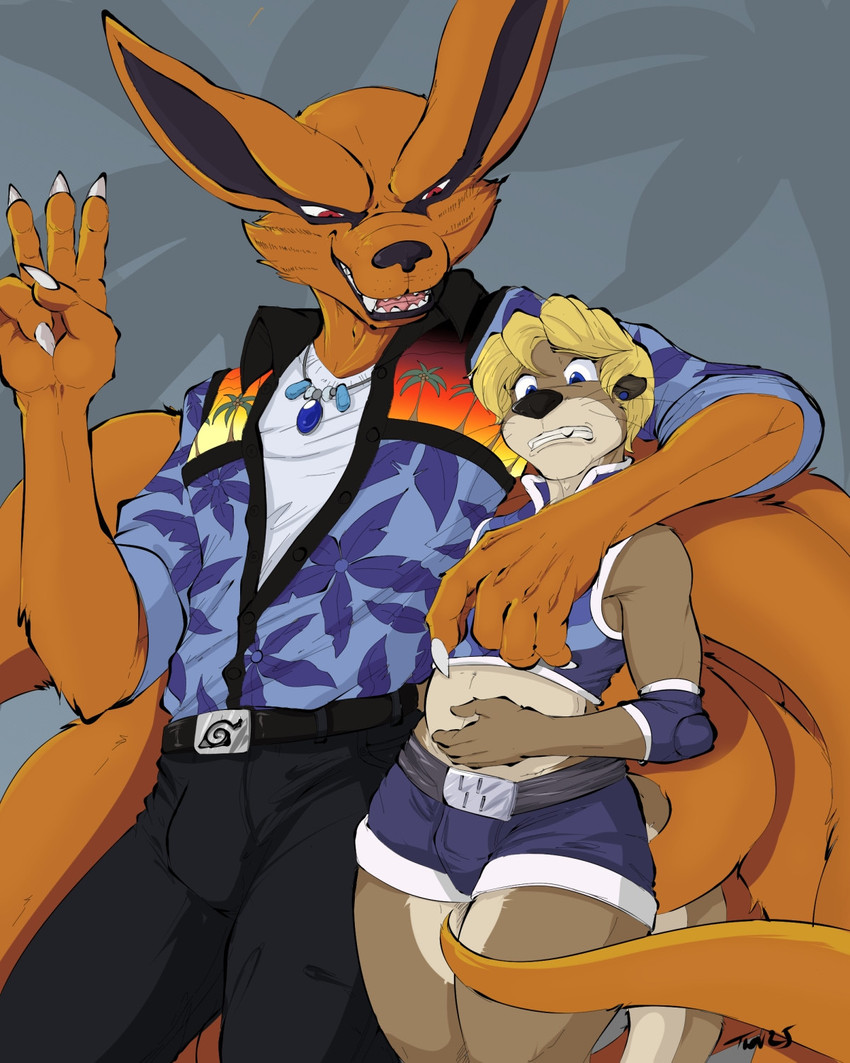 kurama and parker (naruto) created by pandottermon