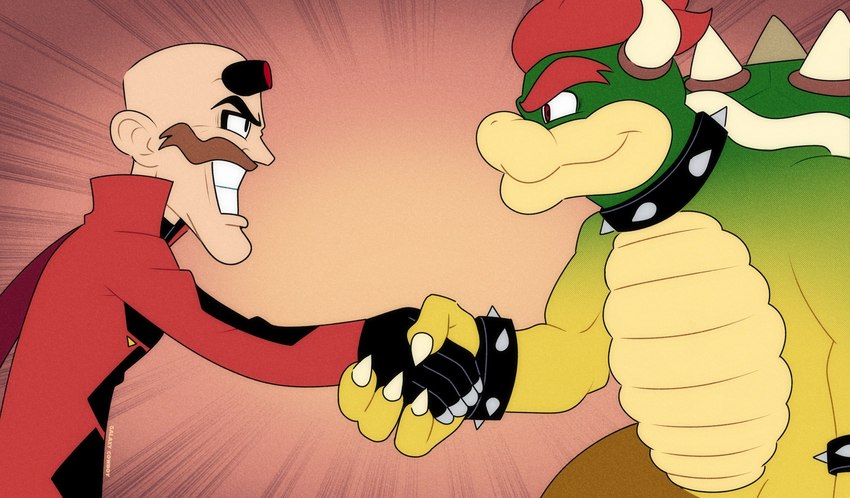 bowser and dr. eggman (sonic the hedgehog (series) and etc) created by galaxy cowboy