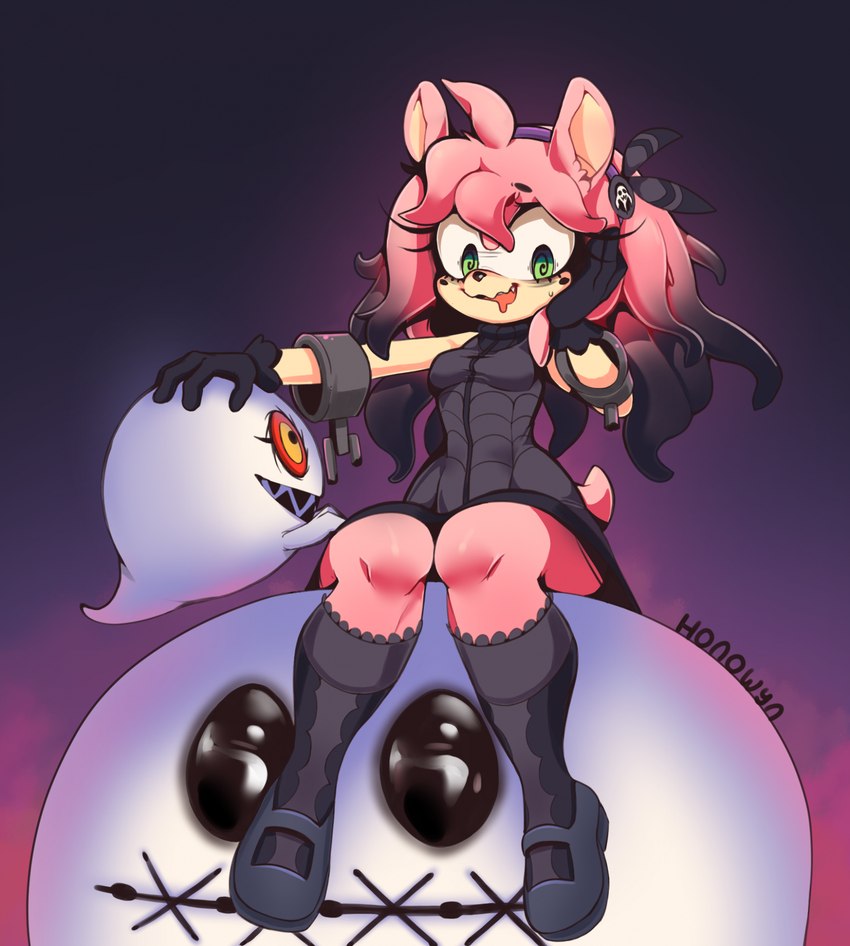 amy rose and hex maniac (sonic the hedgehog (series) and etc) created by honowyn