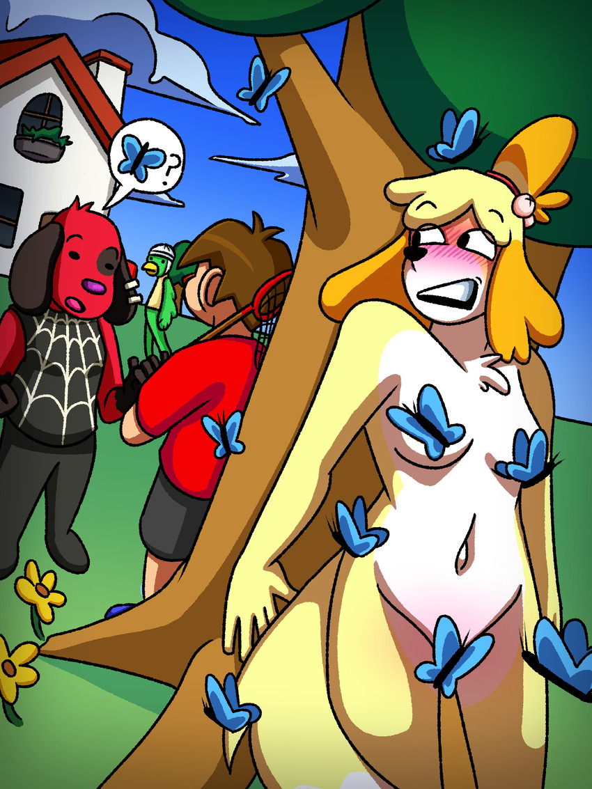 cherry, isabelle, scoot, and villager (animal crossing and etc) created by deerkid