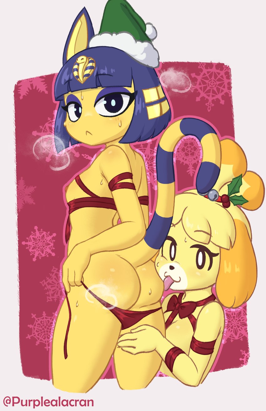 ankha and isabelle (animal crossing and etc) created by purplealacran