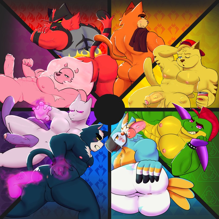 lion, king of ventrexia, montgomery gator, chance furlong, kass, and etc (five nights at freddy's: security breach and etc) created by elvikcin