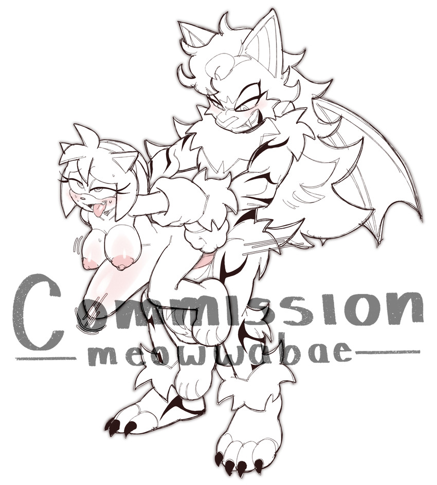 amy rose and fan character (sonic the hedgehog (series) and etc) created by meowwabae