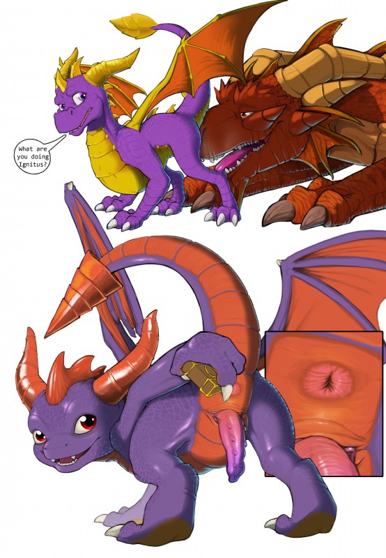 ignitus and spyro (skylanders academy and etc) created by narse