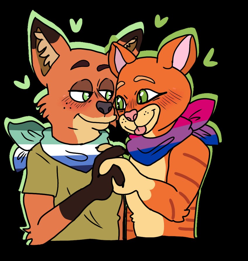 nick wilde and puss in boots (puss in boots (dreamworks) and etc) created by pokesil