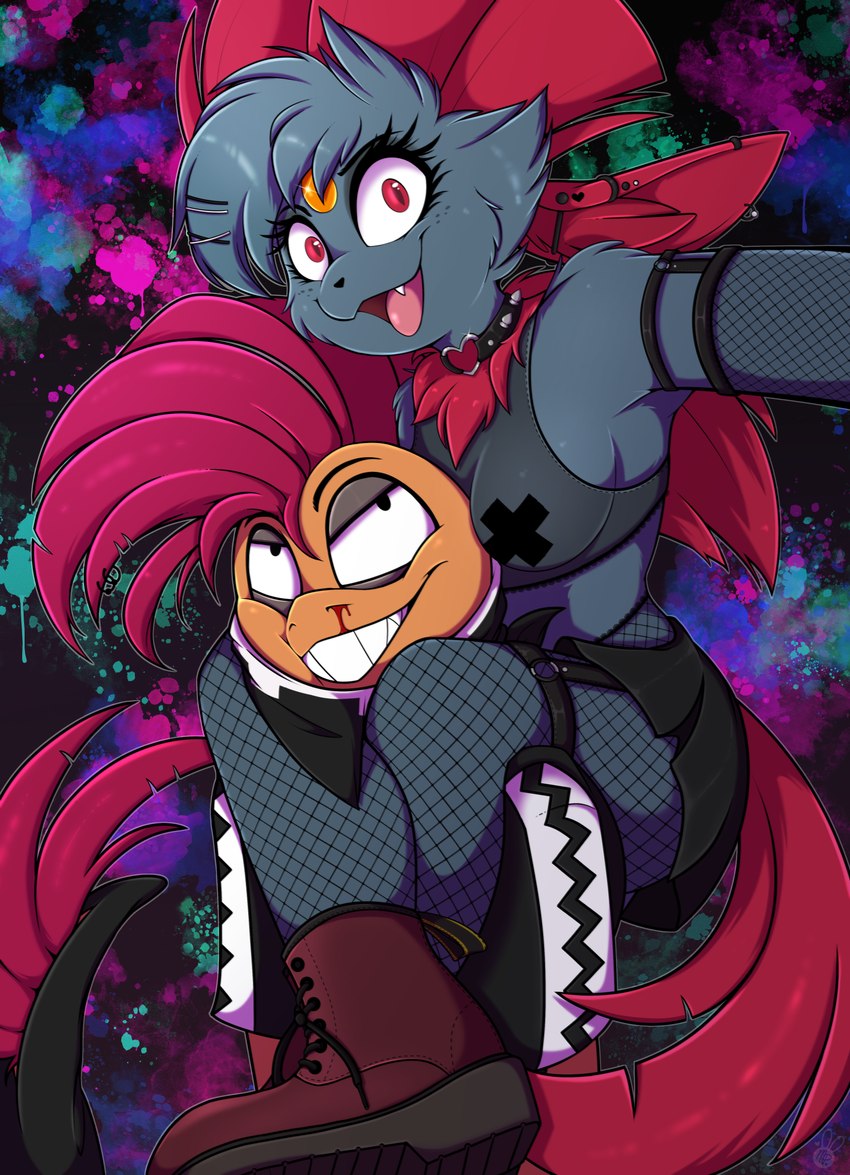 fan character, fang the weavile, and gambit the scrafty (team skull and etc) created by meggchan