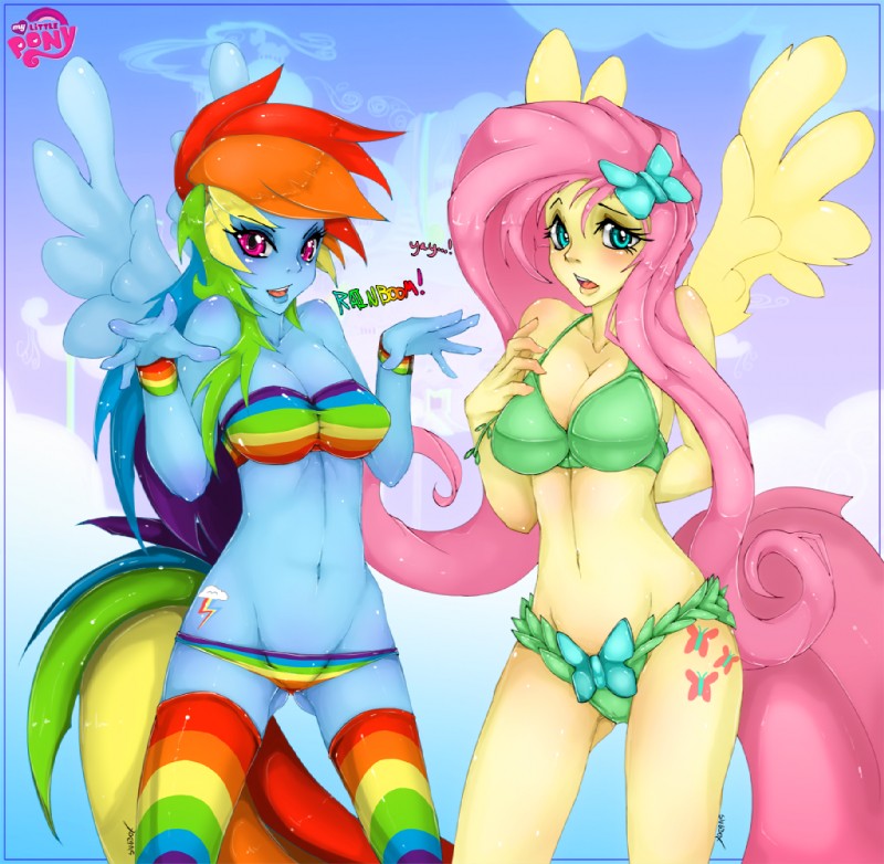 fluttershy and rainbow dash (friendship is magic and etc) created by slugbox