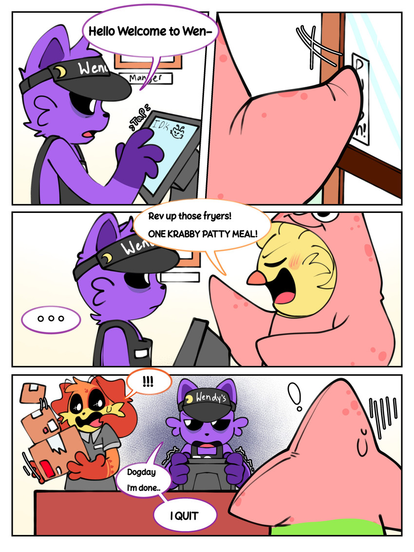 catnap, dogday, kickinchicken, and patrick star (spongebob squarepants and etc) created by bonanusfanan