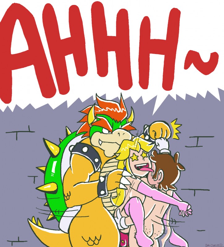 bowser, mario, and princess peach (mario bros and etc) created by doncorneo