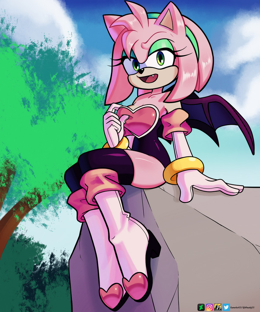 amy rose and rouge the bat (sonic the hedgehog (series) and etc) created by barryfactory