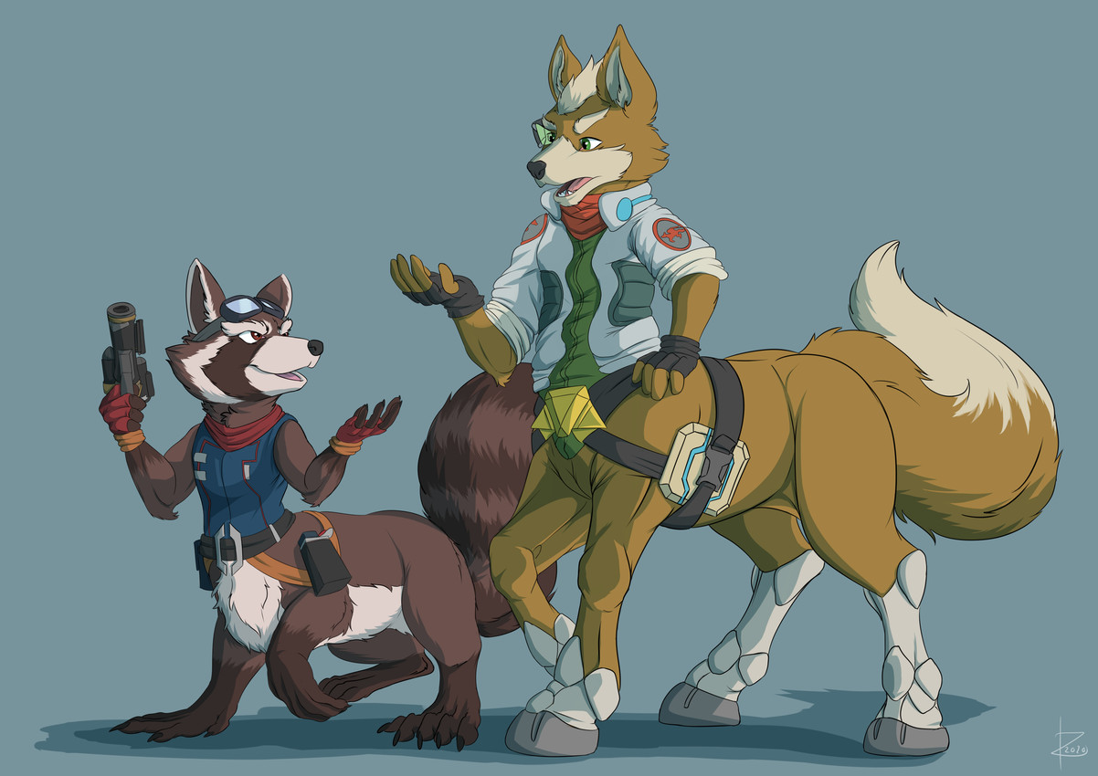fox mccloud and rocket raccoon (guardians of the galaxy and etc) created by zarakon