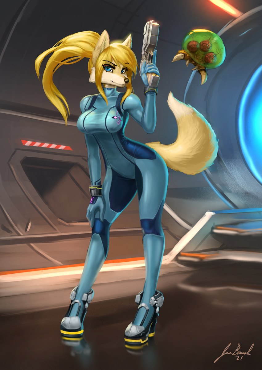 fox samus aran and samus aran (nintendo and etc) created by jecbrush