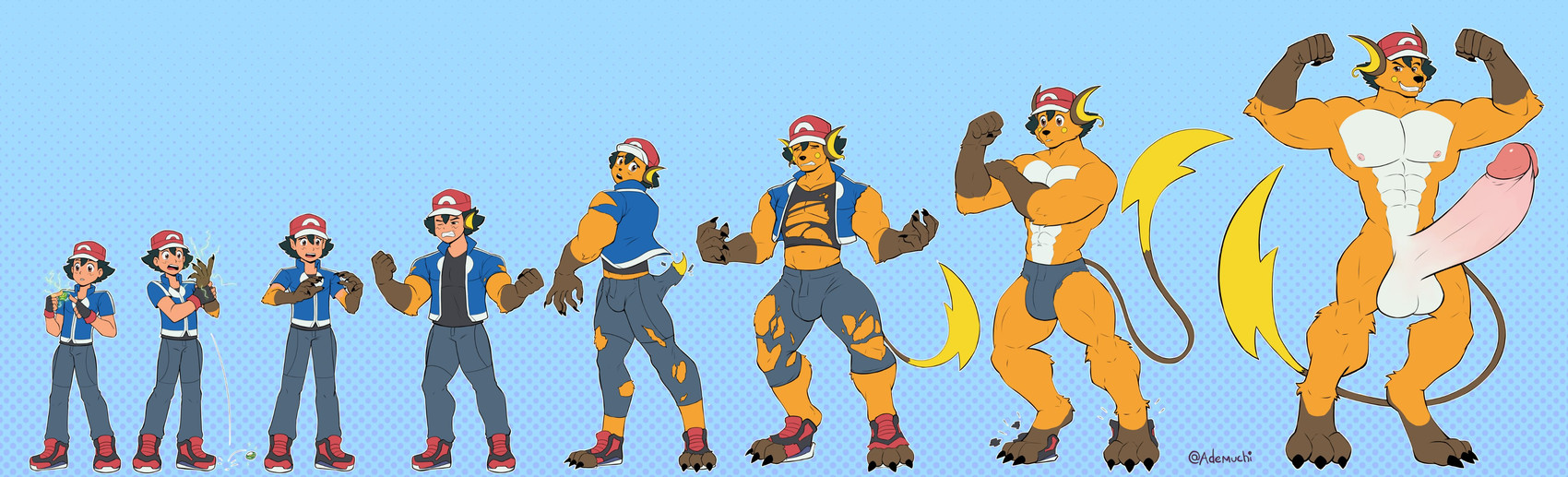 ash ketchum and ashchu (nintendo and etc) created by ademuchi