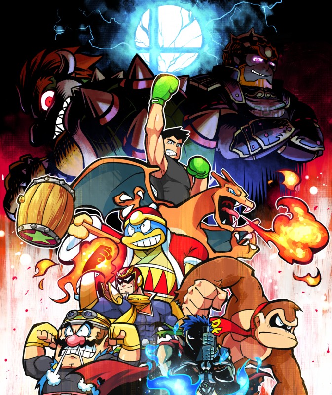 donkey kong, ike, captain falcon, king dedede, little mac, and etc (donkey kong (series) and etc) created by rariatoo