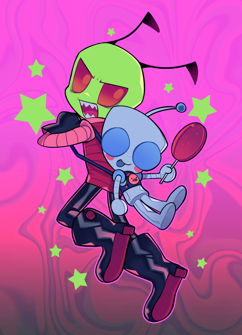gir and zim (invader zim and etc) created by urano000