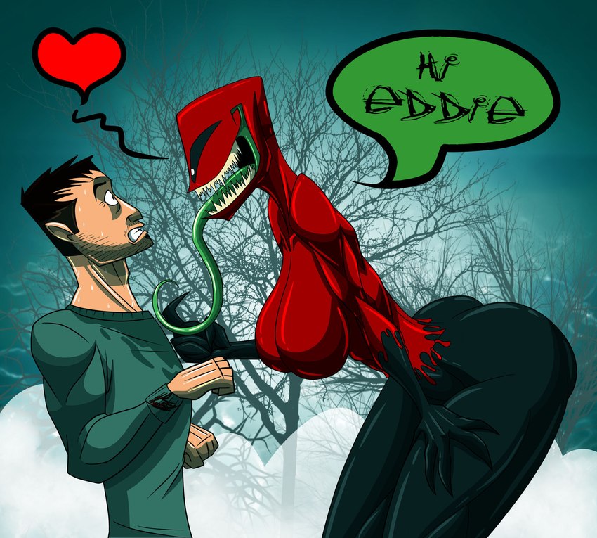 eddie brock and toxin (marvel) created by therizkpiecraft