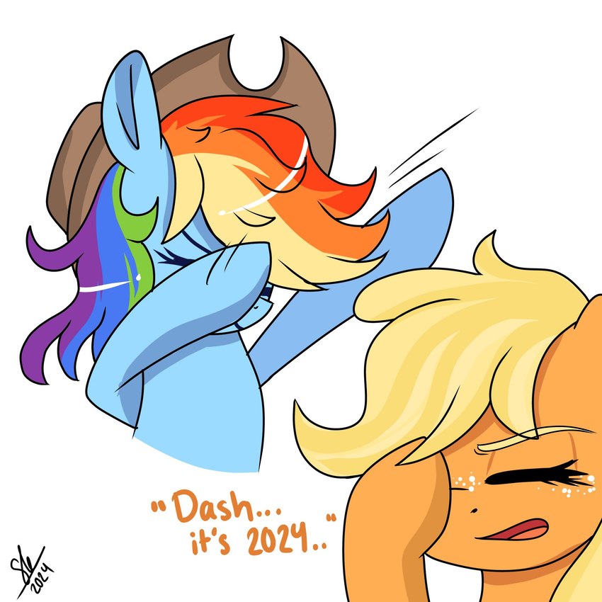 applejack and rainbow dash (friendship is magic and etc) created by galaxy swirl