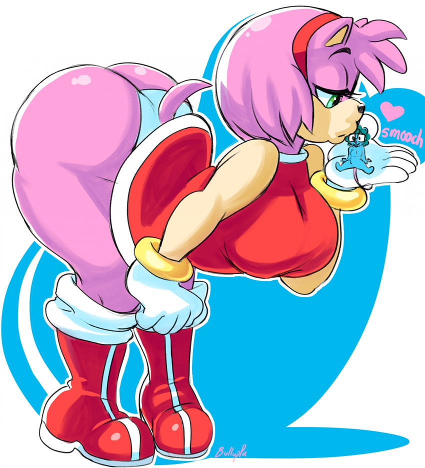 amy rose and biscuit (sonic the hedgehog (series) and etc) created by bulluppa