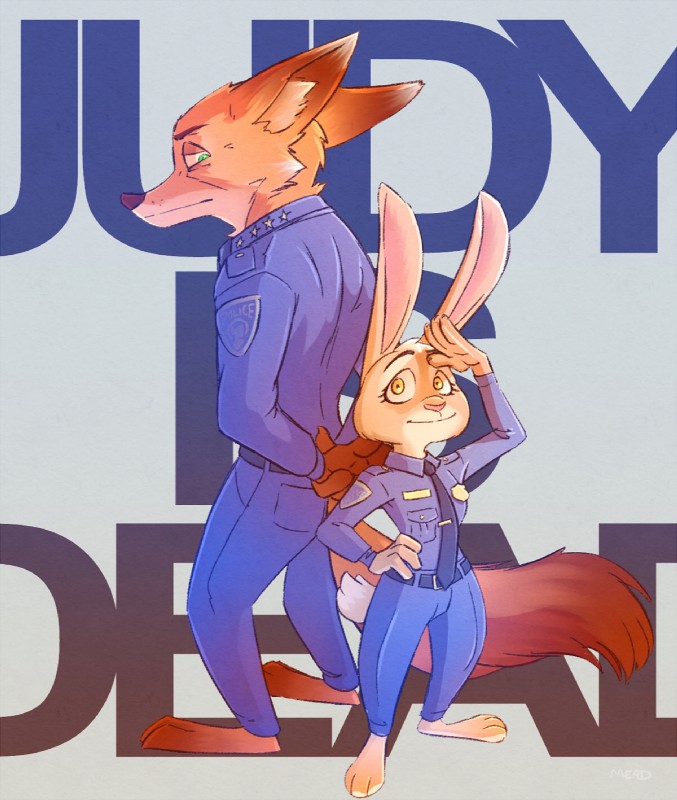 fan character, july hopps, and nick wilde (zootopia and etc) created by rockbottomfeeder