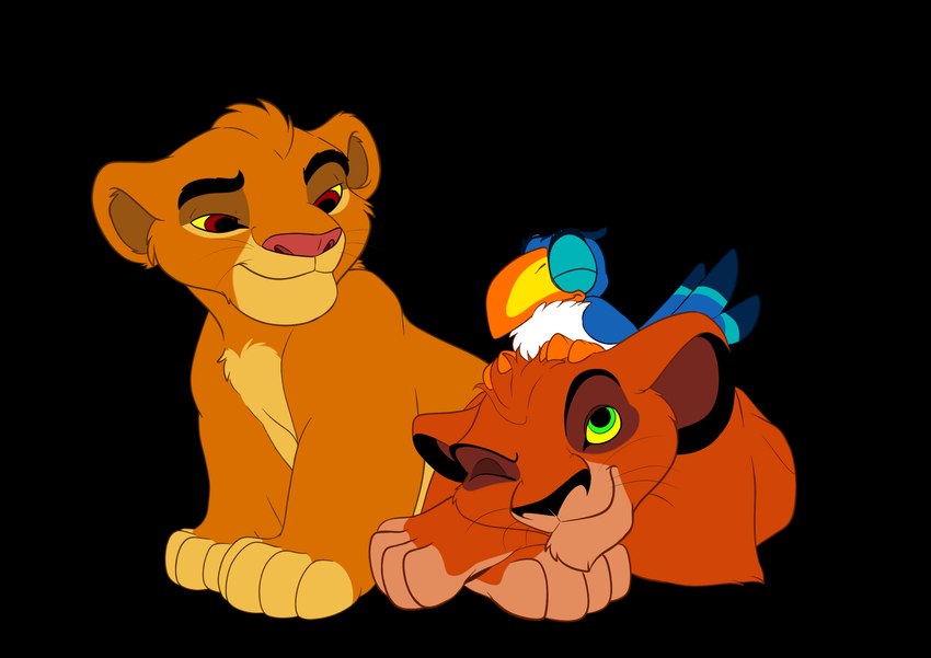 mufasa, scar, and zazu (the lion king and etc) created by looweezah