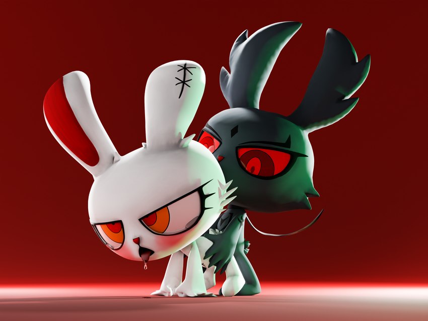 bloody bunny and dark rabbit (bloody bunny (series) and etc) created by smpthehedgehog