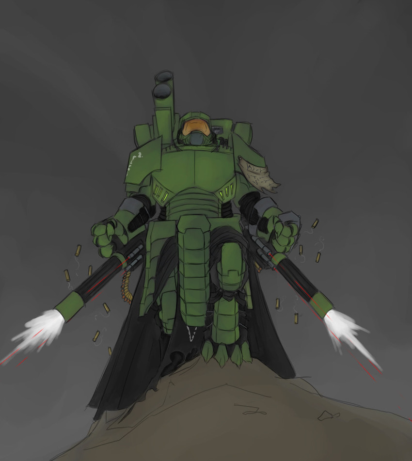 master chief and v² (warhammer (franchise) and etc) created by pav