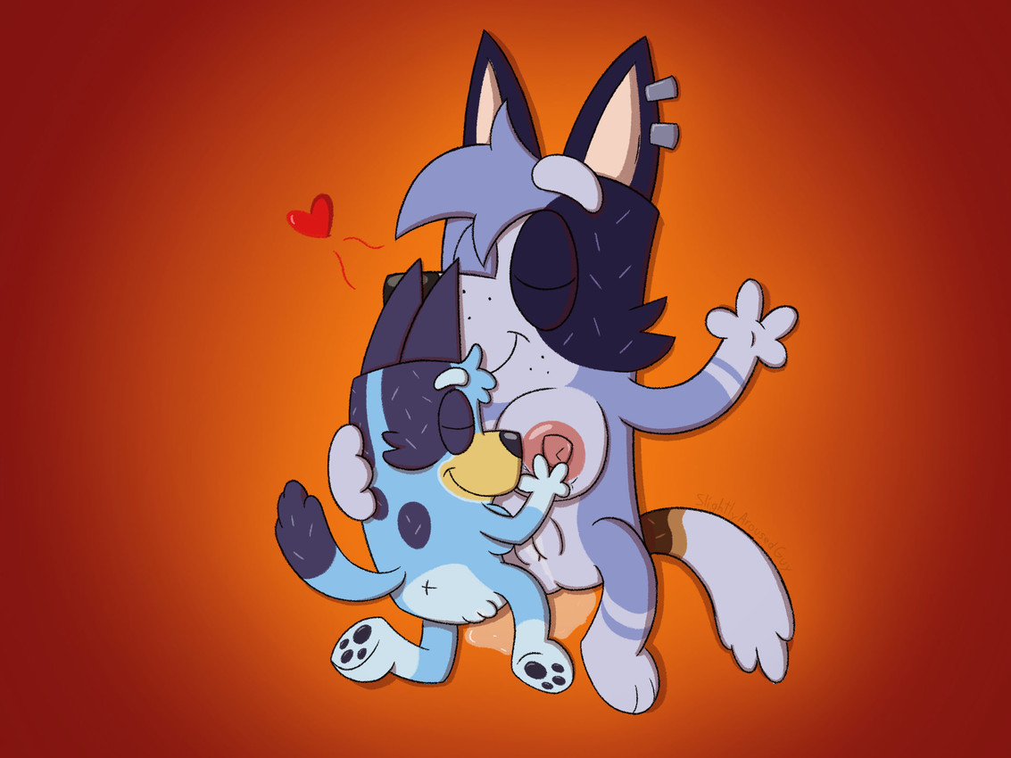 bluey heeler and socks heeler (bluey (series)) created by slightlyarousedguy
