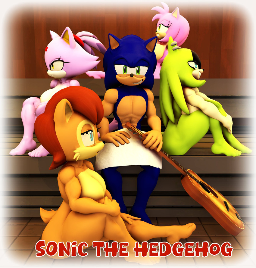 amy rose, blaze the cat, sally acorn, sonic the hedgehog, and surge the tenrec (sonic the hedgehog (comics) and etc) created by rocketspuff