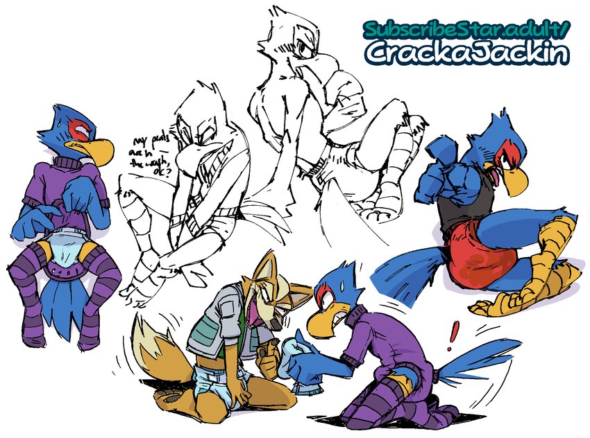 falco lombardi and fox mccloud (nintendo and etc) created by crackajackin