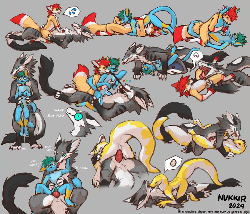 blahaj, dilres, lara, rikkun, and verse (mythology and etc) created by nukkir
