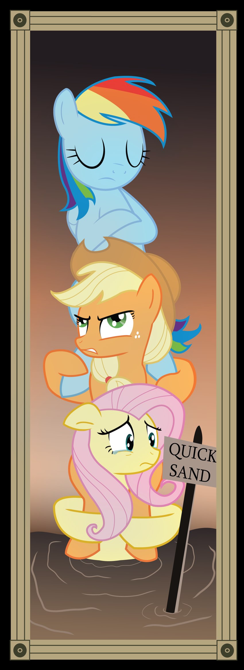 applejack, fluttershy, and rainbow dash (friendship is magic and etc) created by icaron